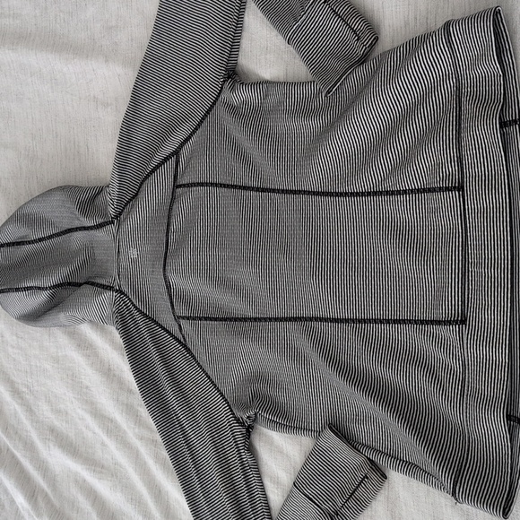 Tangerine Active Pullover Half Zip Hoodie Black White Stripe Women's Medium - Picture 13 of 14